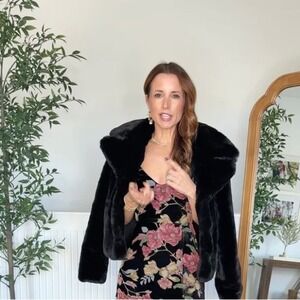 AFRM Floral Velvet Cowl Midi Dress